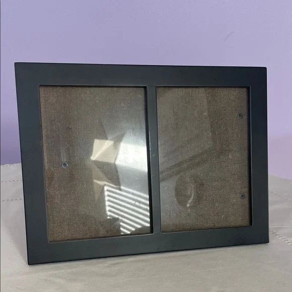 Black Double Photo Frame tabletop or wall