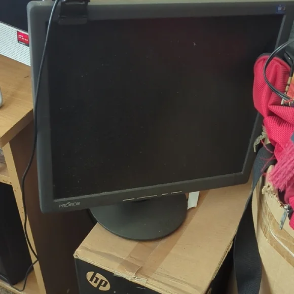 HP Black Monitor Stand for Professional Office Setup