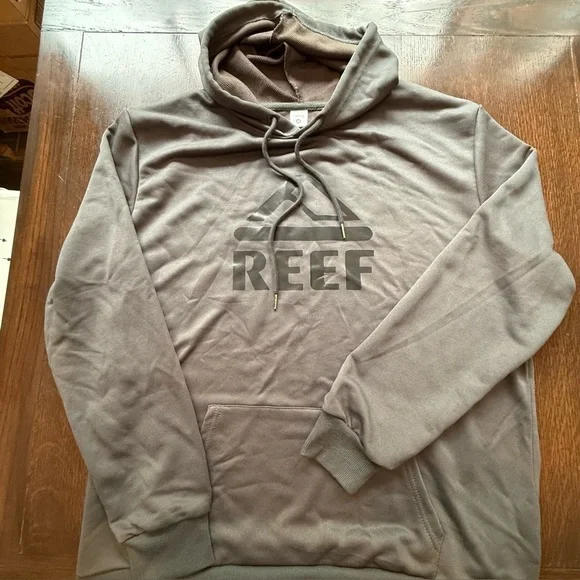 Reef Mens Pullover Hoodie Grey Polyester XL