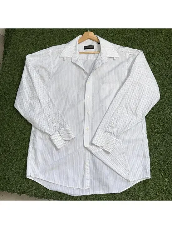 Donald J Trump Signature Collection Striped Dress Shirt 18 1/2 34/35 executive