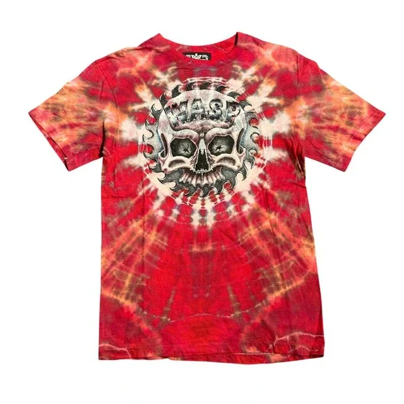 Vintage W.A.S.P. Band T-Shirt Symmetria Dye Skull Graphic Single Stitch Mens M