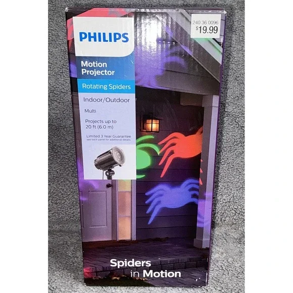 Philips Motion‎ Projector Halloween Rotating Spiders New