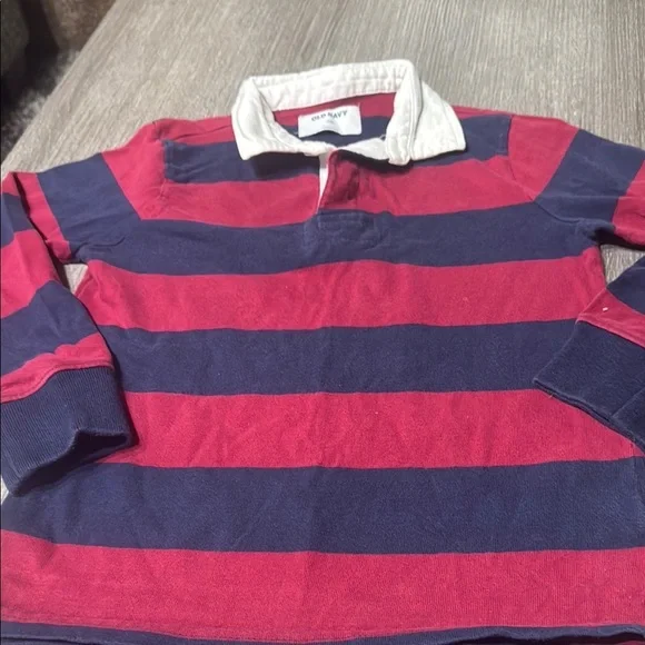 Old Navy Navy and Red Striped Polo