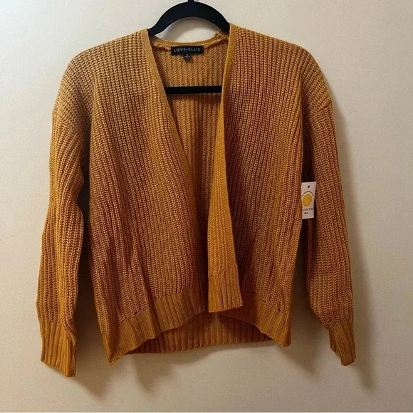 Stitch Fix Yellow Gold Open Front Cardigan Sweater- Girls M- Love Ellie- NWT