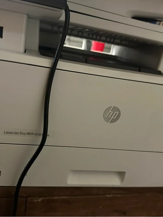 HP LaserJet Pro MFP 4101w Printer - White with Black Cable