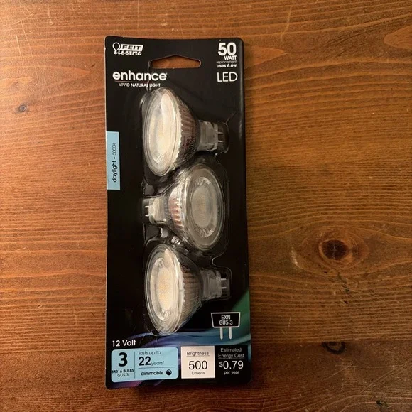 Feit Electric LED MR16 50W 6W Bulbs GU10 5000k Daylight 450 Lumens