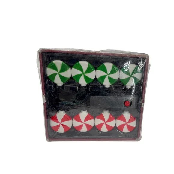 Christmas Mints Color Blinking Lights Set Of 8 Jingle Balls Sound‎ Motion