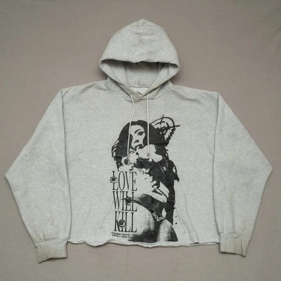 Fvrdead I Want The Pain World Tour Cropped Grunge Skate Hoodie