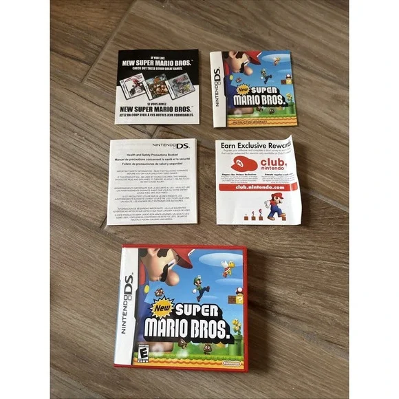 New Super Mario Bros Nintendo DS 2006 Red Case/manual Only