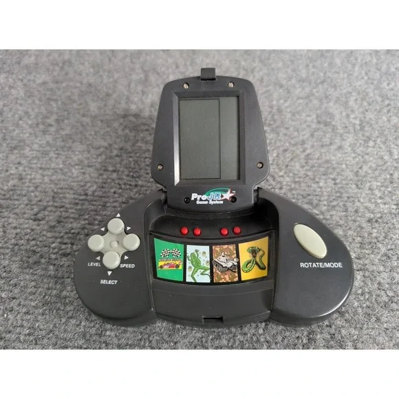 Vintage Pro JR Game System Handheld Snake Frogger Tanks Racing TESTED/ WORKS