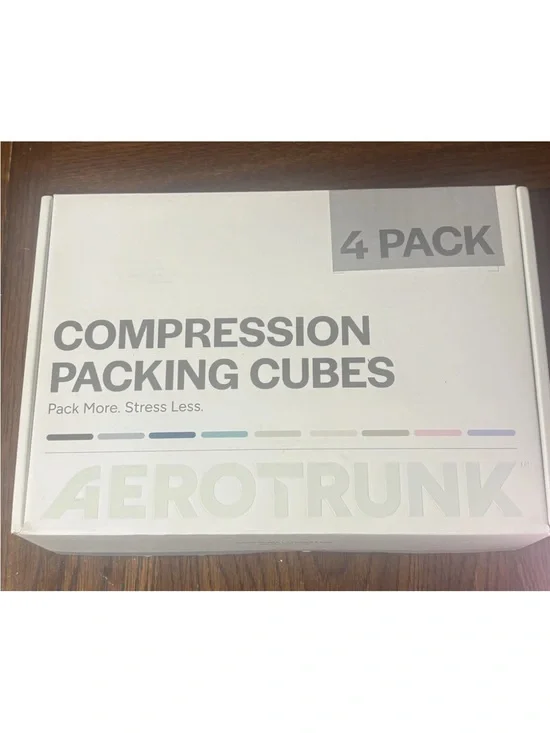 White Compression Packing Cubes - 4 Pack