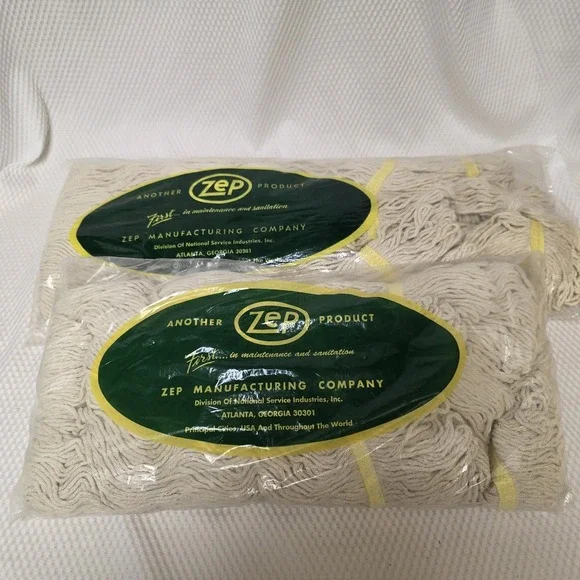 Zep Heavy Duty Commercial Loop-End Wet Mop Replacement Head Refills Lot of 2