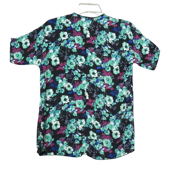 Lularoe Girls Cardigan Size 2 Floral Black and Green Print