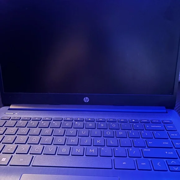 HP Silver Laptop with Chiclet Keyboard and Blue Backlighting