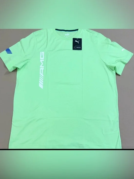 NWT-XL Mercedes-Benz AMG retired lime color puma short sleeve crewneck T-shirt