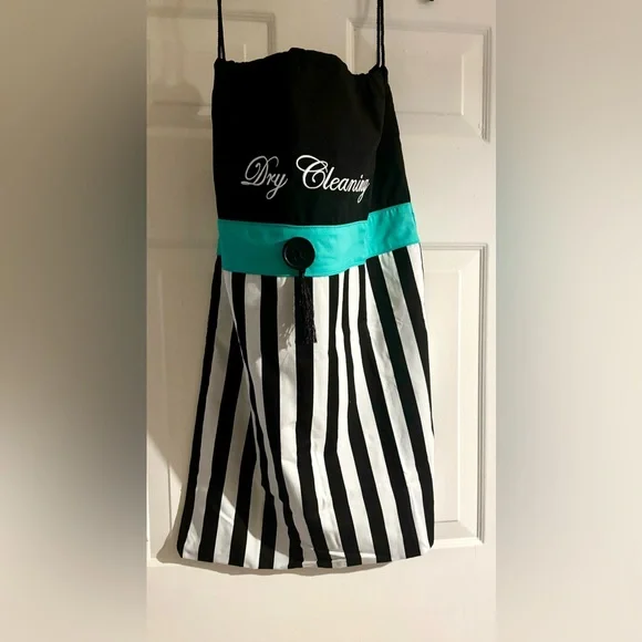 Grandway Black White Turquoise Dry Cleaning bag.