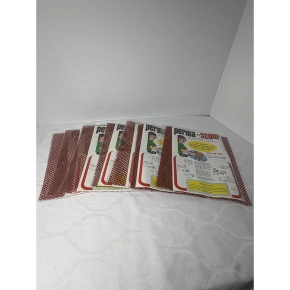 7 Perma Scour Scouring Cloths 100% Nylon Cleaning Teflon Non Scratching NOS 1976