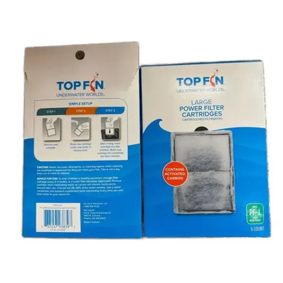 NEW Top Fin PF-L /Large Silenstream Power Filter Cartridges 6 count (2-Pack)