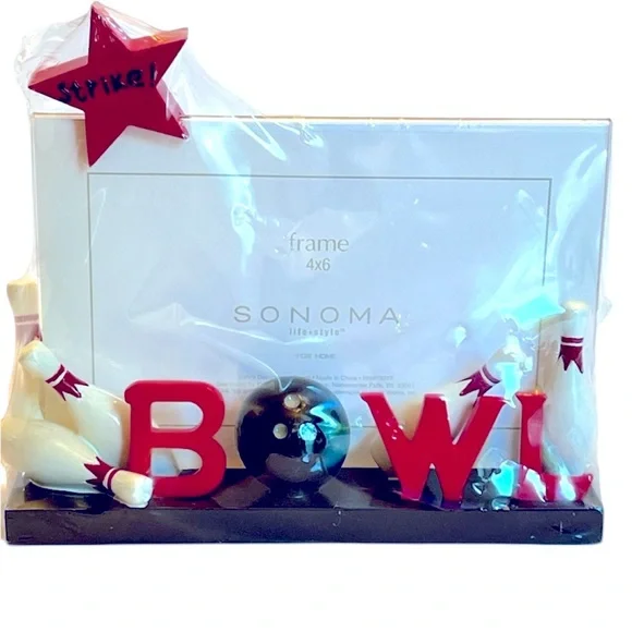 Sonoma 4 x 6 Bowling Picture Frame. Bowling Ball, Pins and More. New with Tags.