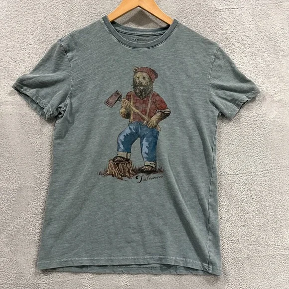 Lucky Brand Burnout Venice T-Shirt Men's Small Yosemite Timbear‎ Thin Y2K