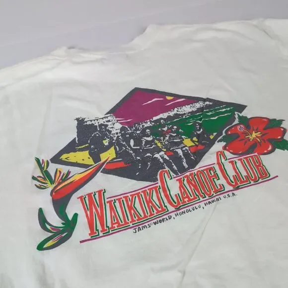 VTG Jam's‎ World Original Jams Waikiki Canoe Club Hawaii Single Stitch XL