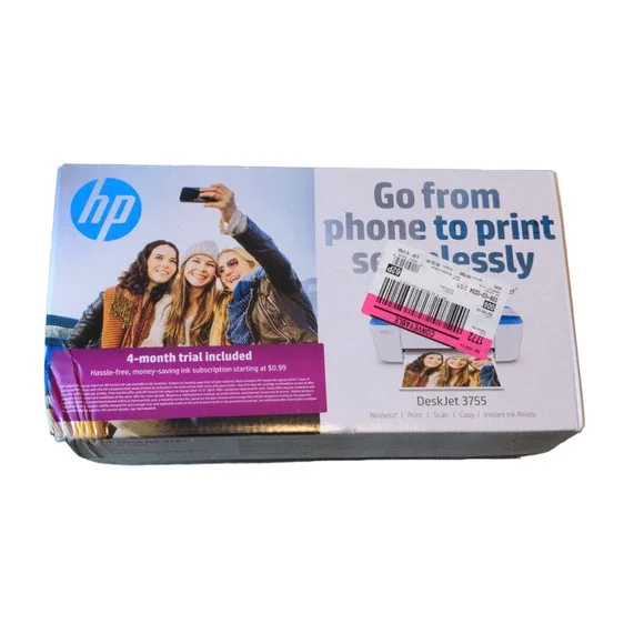 Brand New HP DeskJet 3755 Wireless Printer - All-In-One Print, Scan, Copy