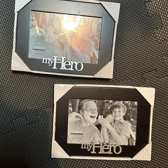 Set of 2 My Hero black & silver frames Perfect for father or grandfather gifts