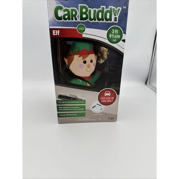 Elf Car Buddy 3ft Energy Efficient LED Christmas Inflatable Gemmy Airblown Q1