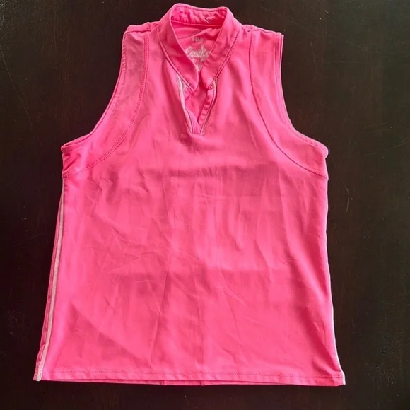 Lucky in Love Pink Fitted Sleeveless Tank Top