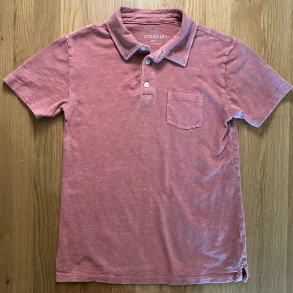 Crewcuts J Crew Polo Shirt Boys Size 12 Pink Heather Cotton Short Sleeve AJ064