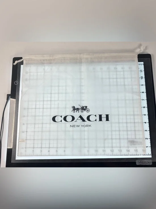 Coach New York Dust Bag - White with Black Logo 12 by 12 inches. Draw string