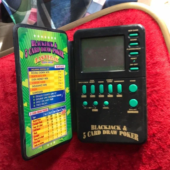 Handheld electronic video game console blackjack and poker game vintage
