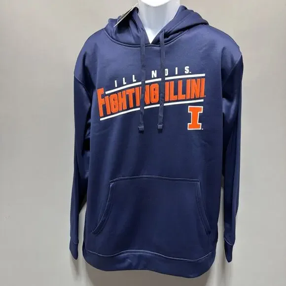 Illinois Fighting Illini Pro Edge Sweatshirt XL Blue Soft Fleece Hoodie NWT