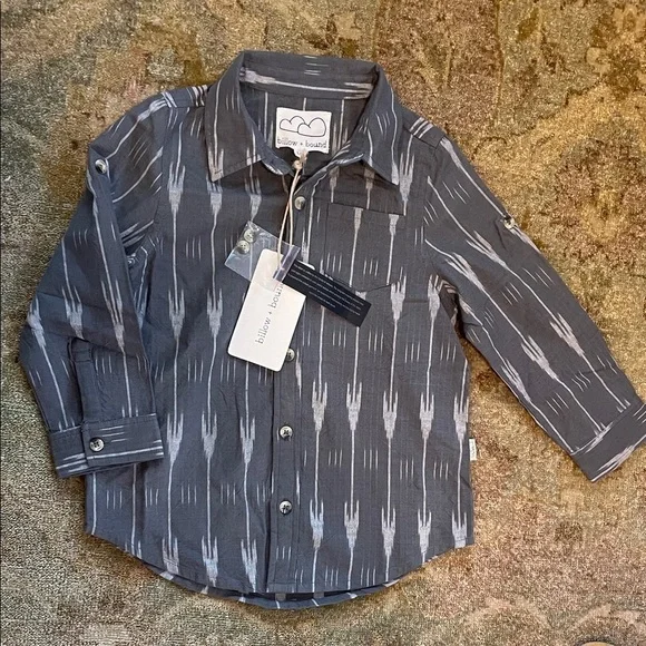 Kids Gray Patterned Long Sleeve shirt by Billow + bound.