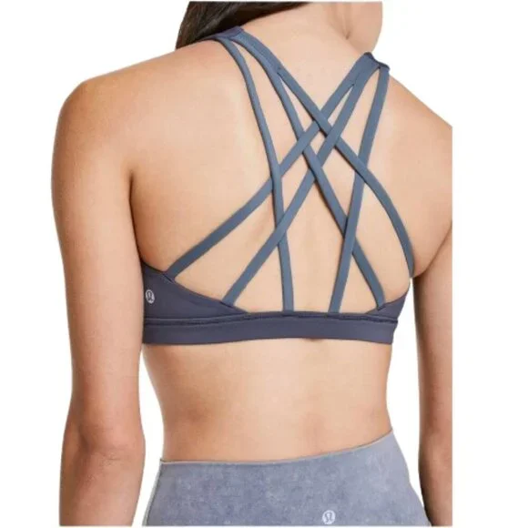 Women's 10 Lululemon Free To Be Serene Bra Cadet Blue / Iron Purple