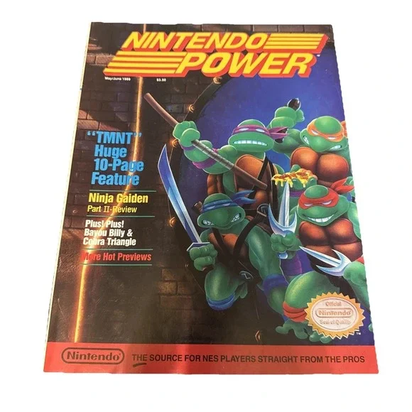 NINTENDO POWER May / June 1989 Vol Issue #6 - TMNT W/ Poster