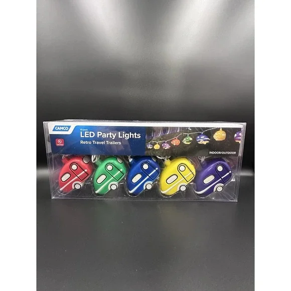 Camco Retro Travel Trailer Party Lights Camper Awning Campsite 10 Pack