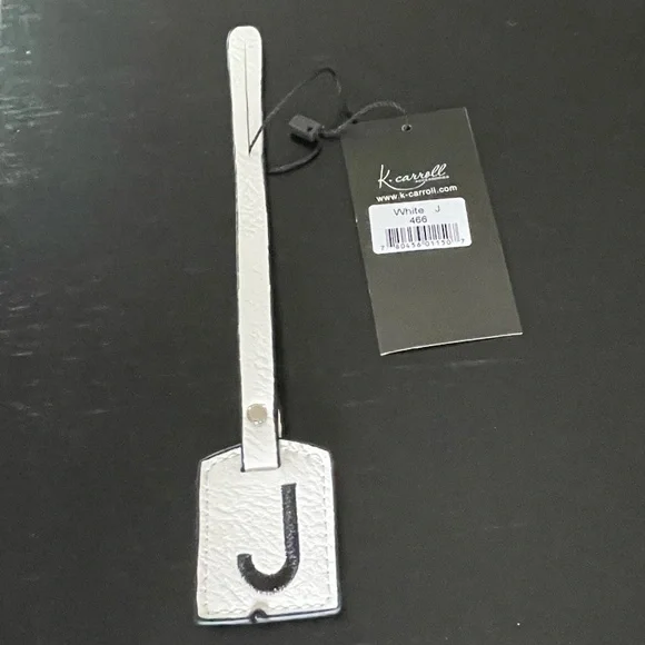 NWT “K•Carroll” Bag Tag, Monogram Letter 