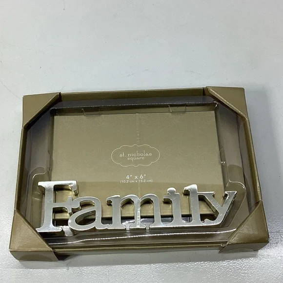 St. Nicholas Square Silver and Tan Family Frame