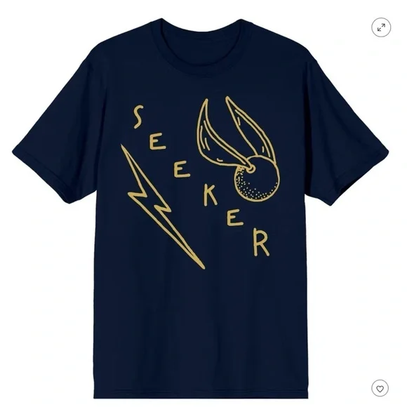 Harry Potter Quidditch Seeker Tee Shirt Snitch Short Sleeve Blue NEW Size Small