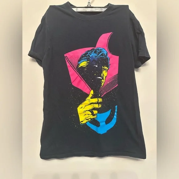 Marvel Black Tee with Vibrant Professor X Comic Art Small