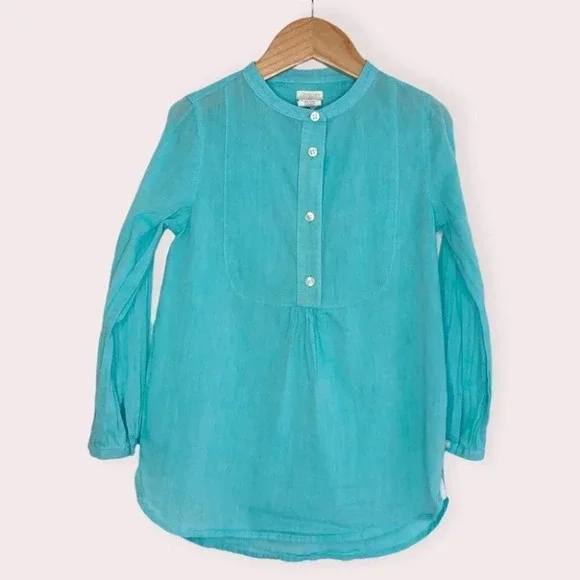 Crewcuts blouse long sleeve‎ tunic aqua blue size 4-5 years