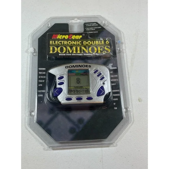 Vintage MicroGear Electronic Double 6 Dominoes Handheld Game 2003 New Sealed