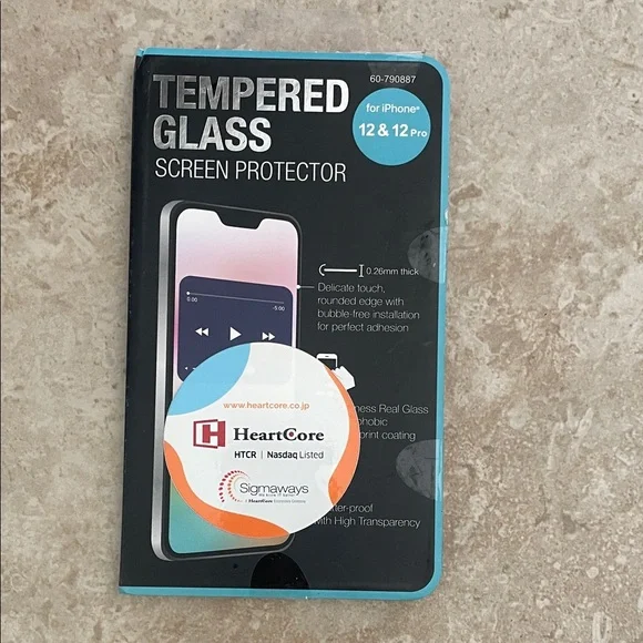 Tempered Glass Screen Protector for iPhone 12 & 12 Pro - Black
