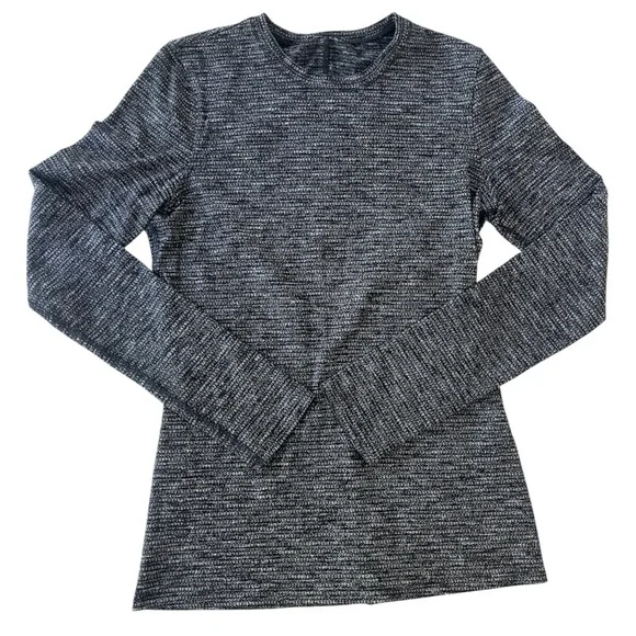 Lululemon Athletica Charcoal Long Sleeve Top Heathered Black/Grey