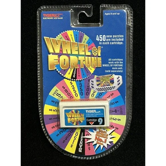 Vintage Wheel Of Fortune Handheld Video Game Cartridge #9 Tiger Sealed B2