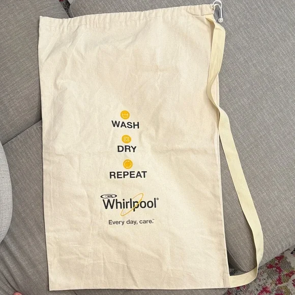 Whirlpool Cream Laundry Bag - Wash Dry Repeat