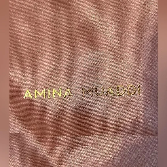 AMINA MUADDI ROSE SATIN FABRIC GARMENT/DUST BAG