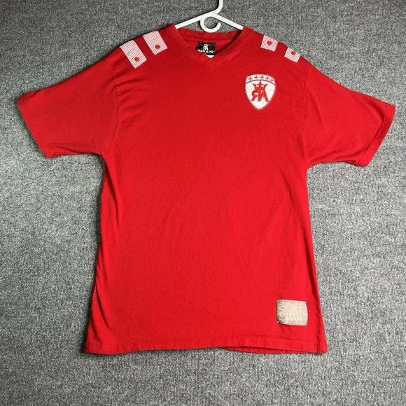 Vintage Y2K Red Ape T-shirt‎ Men XL V-neck 2000s Hip Hop Streetwear Red