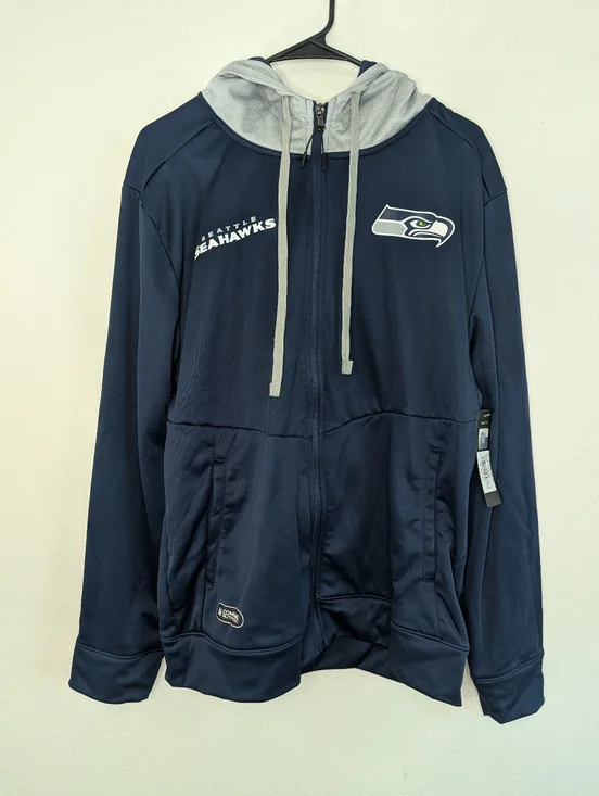 NWT Seattle Seahawks NFL Zip Up Hooded Men's Sweatshirt Size L